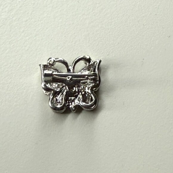 Petite Clear Rhinestone Butterfly Brooch - Picture 2 of 4